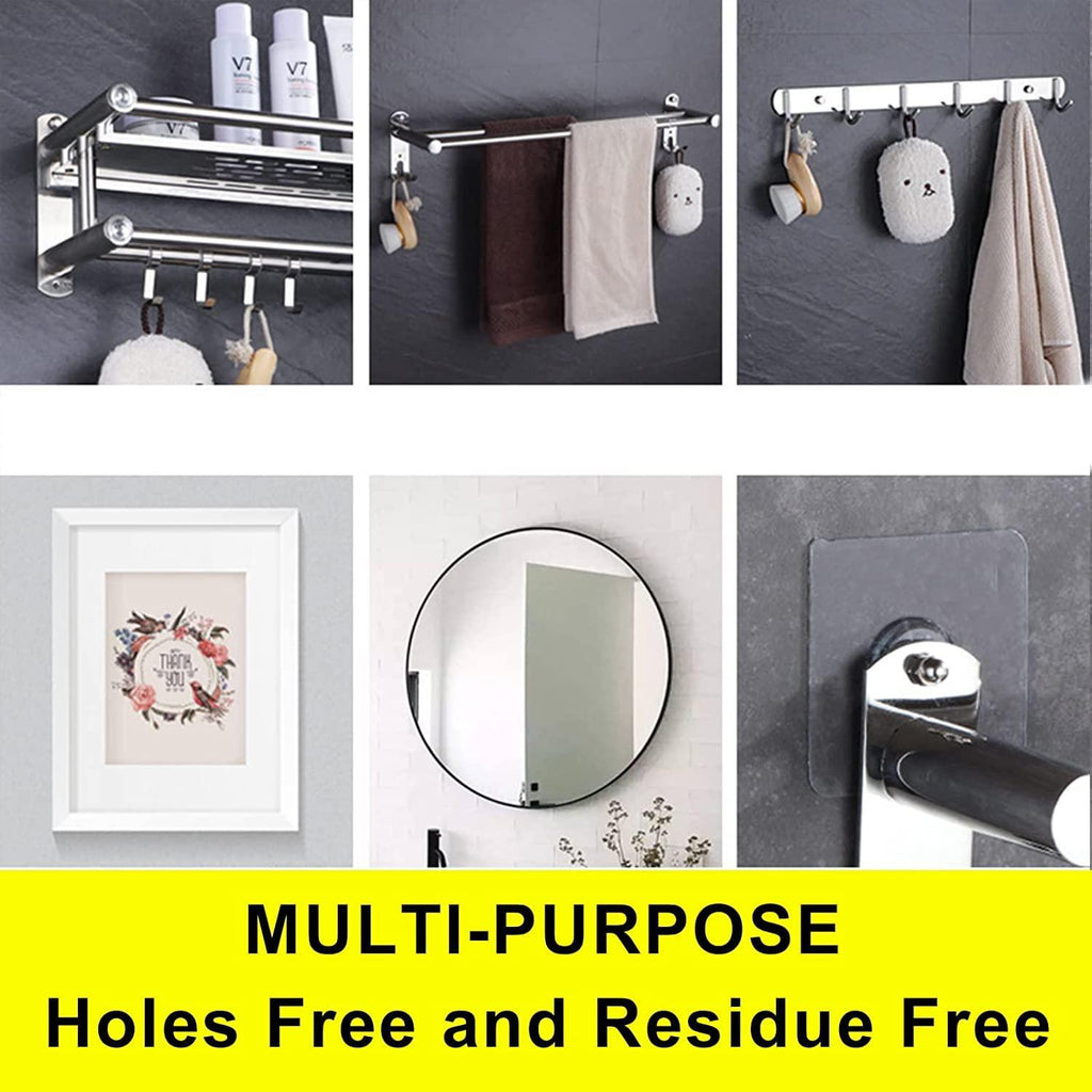 Wall Hooks, Adhesive Wall Screws Hanging Nails, No-Drilling Waterproof Screw Free Stickers for Hanging, Heavy-Duty Adhesive Wall Mount Screw Hooks for Kitchen Bathroom Bedroom Living Room 12 Pcs